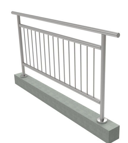 függőleges rúdkiosztású korlát